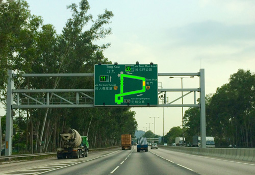 Speed Map Panel System (SMPS) on Route 3 at Yuen Long, Hong Kong