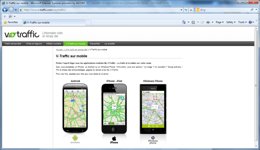 Aplicaciones móviles V-Traffic