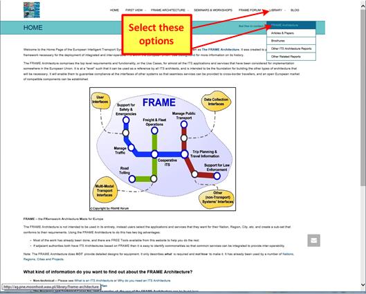 Figure 9: FRAME website opening screen shot