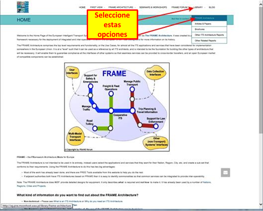 Figura 9: Pagina web Frame. Principal