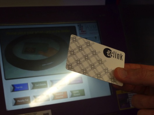 Adding value and checking balance of an EZ-Link card, Singapore