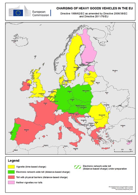 Charging of Heavy Goods Vehicles in the EU (as of 2015) Source: European Commission