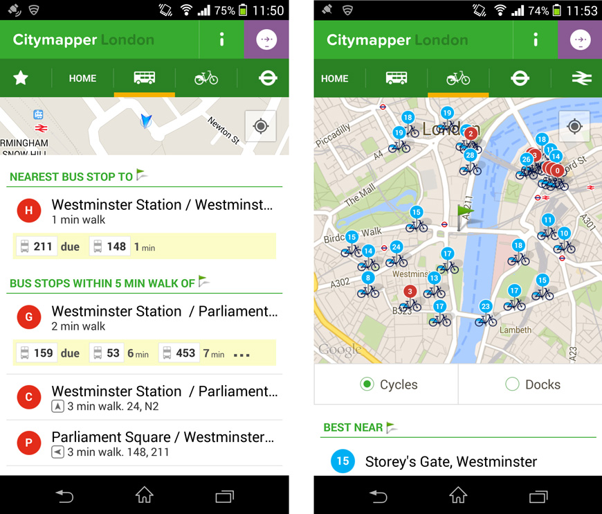   Citymapper App 